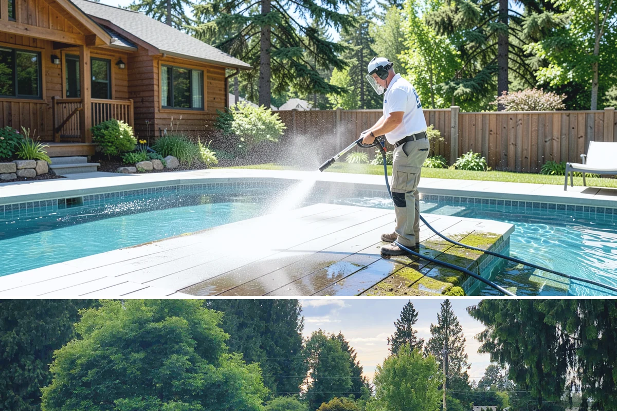 Deck Skirting Cleaning in Bonney Lake, Pierce County, WA - Spring cleaning clears the winter moss that grows heaviest on shaded skirting and restores ventilation.
