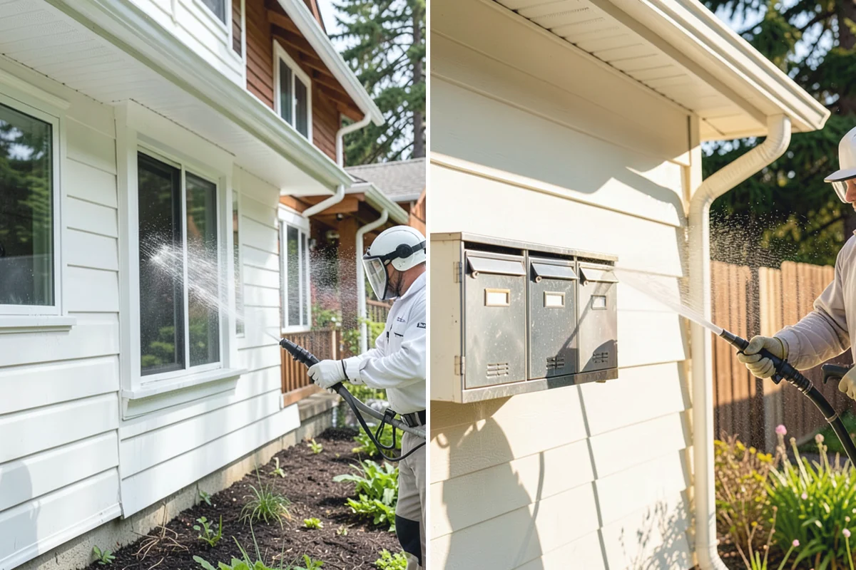 Deck Skirting Cleaning in Buckley, Pierce County, WA - Clear debris piled against the skirting base