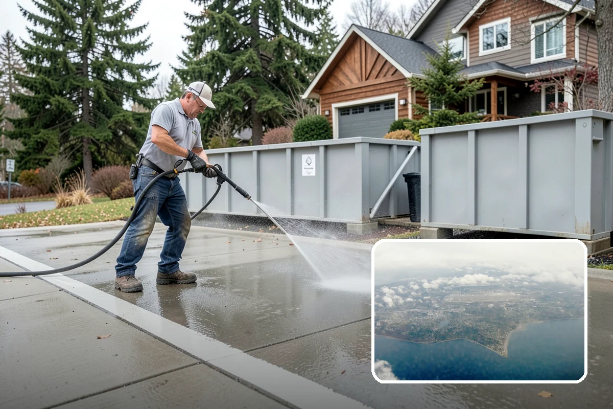 Deck Skirting Cleaning in Burien, King County, WA - Removes moss and mud from the shaded skirting band