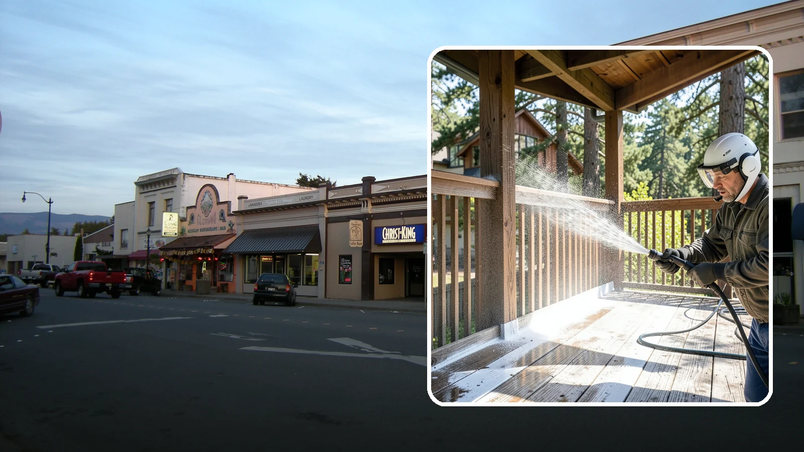 Deck Skirting Cleaning in Burlington, Skagit County, WA - We clean deck skirting panels to remove the moss, mud, and mildew that build along this low, shaded band beneath the deck.