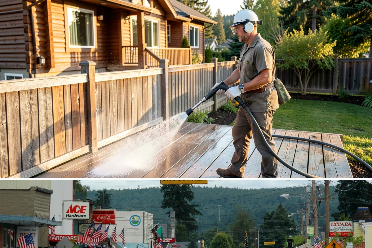 Deck Skirting Cleaning in Carnation, King County, WA - Spring cleaning clears the winter moss that grows heaviest on shaded skirting and restores ventilation.