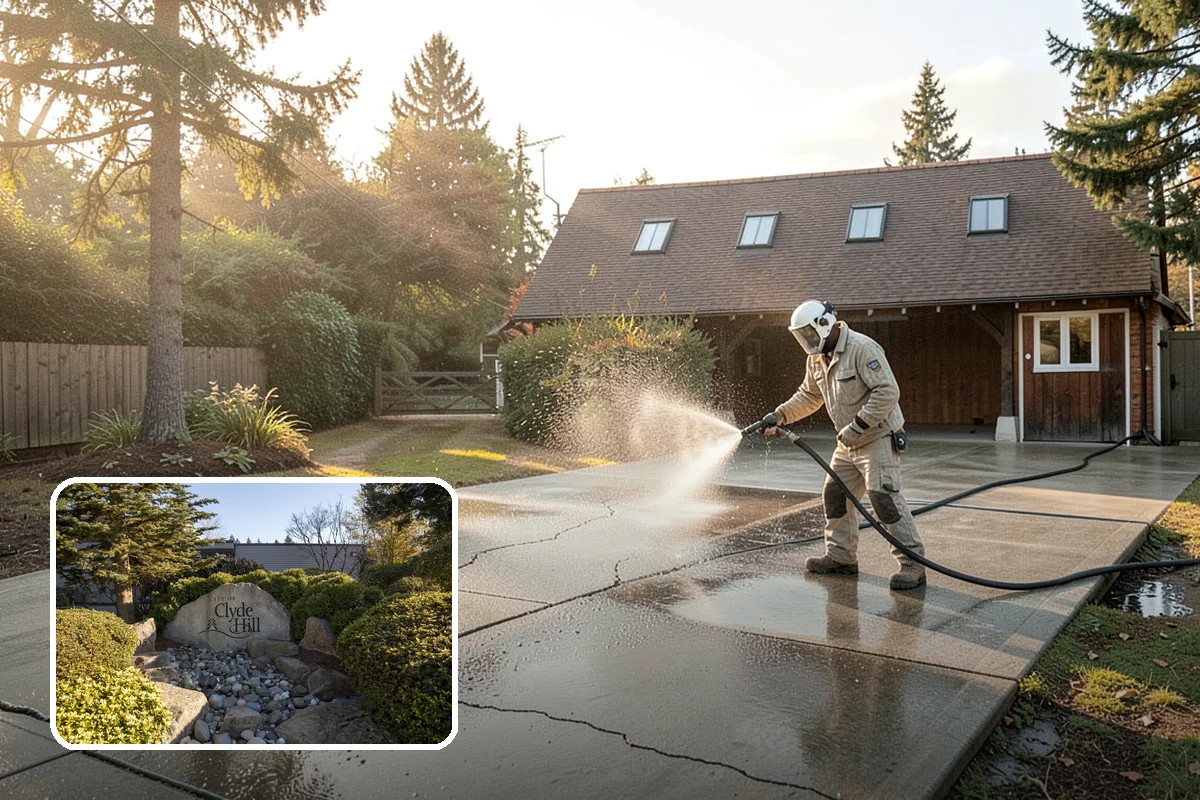 Deck Skirting Cleaning in Clyde Hill, King County, WA - Removes moss and mud from the shaded skirting band