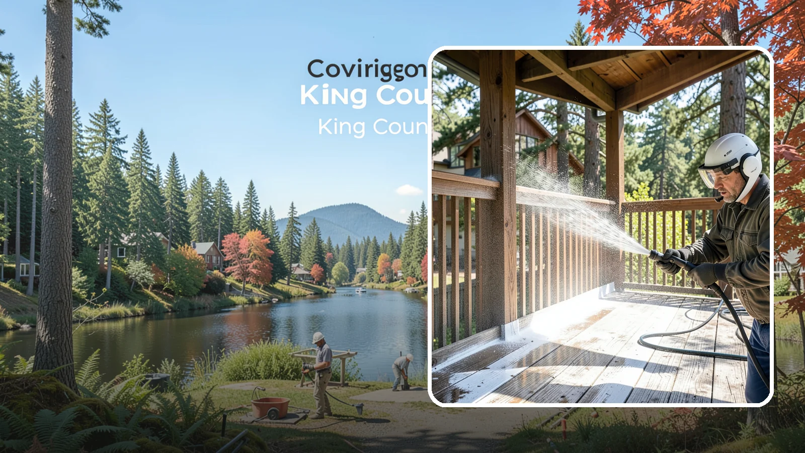 Deck Skirting Cleaning in Covington, King County, WA - We clean deck skirting panels to remove the moss, mud, and mildew that build along this low, shaded band beneath the deck.