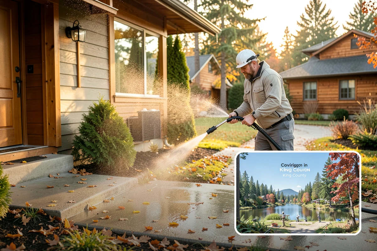 Deck Skirting Cleaning in Covington, King County, WA - Removes moss and mud from the shaded skirting band