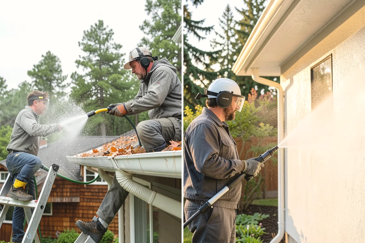 Deck Skirting Cleaning in Covington, King County, WA - Clear debris piled against the skirting base