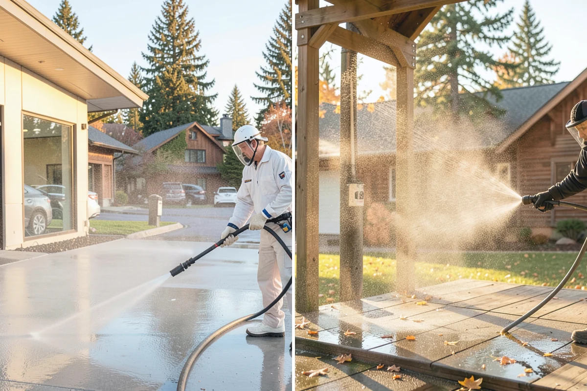 Deck Skirting Cleaning in Darrington, Snohomish County, WA - Clear debris piled against the skirting base