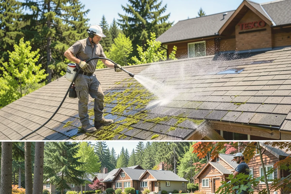 Deck Skirting Cleaning in Edgewood, Pierce County, WA - Spring cleaning clears the winter moss that grows heaviest on shaded skirting and restores ventilation.
