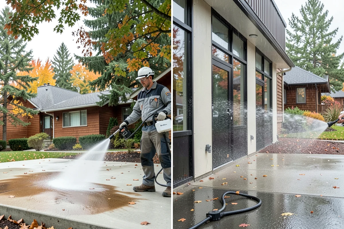 Deck Skirting Cleaning in Enumclaw, King County, WA - Clear debris piled against the skirting base