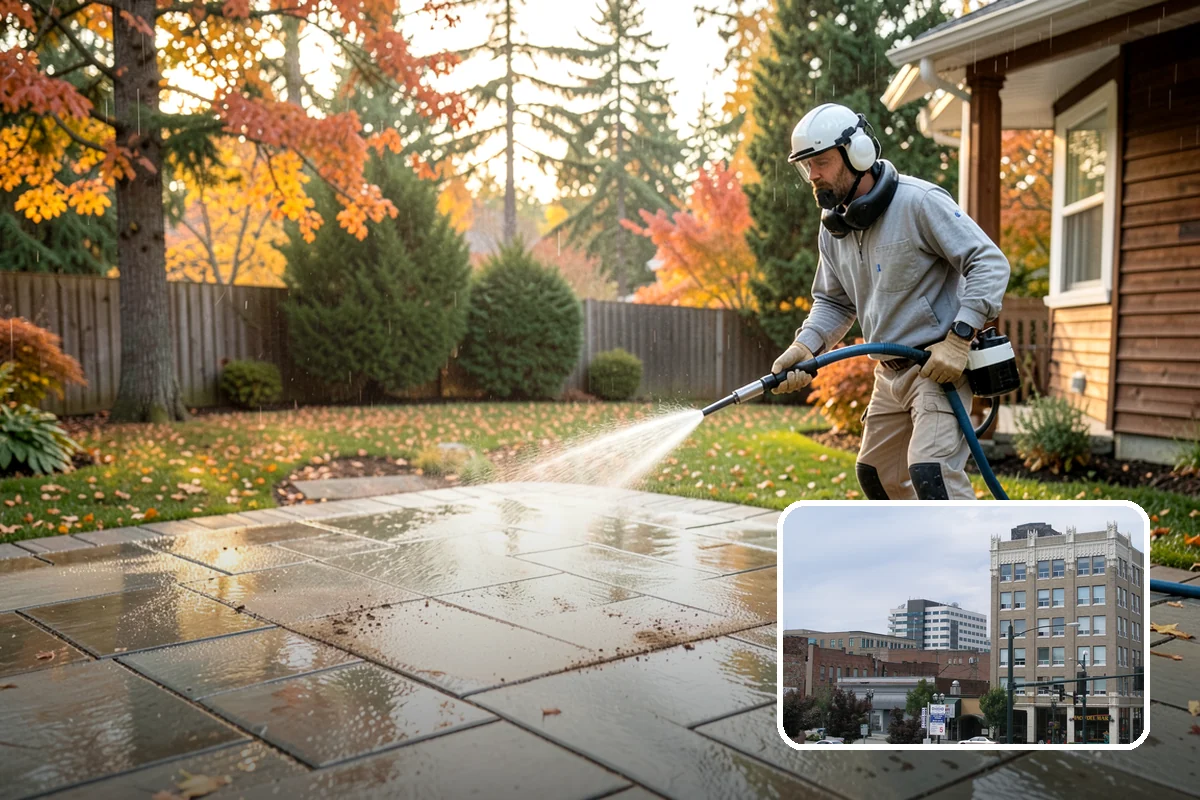 Deck Skirting Cleaning in Everett, Snohomish County, WA - Removes moss and mud from the shaded skirting band