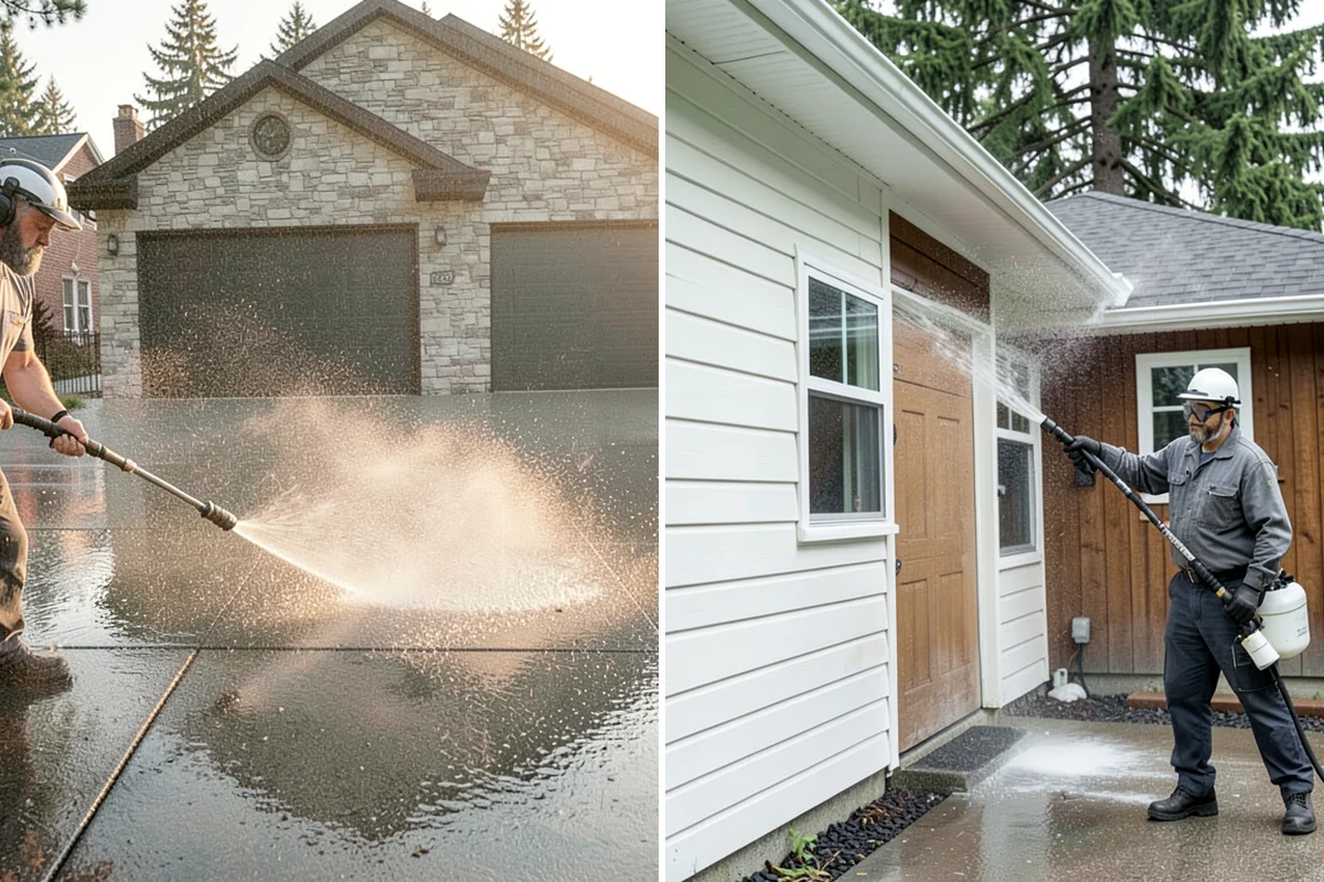 Deck Skirting Cleaning in Gig Harbor, Pierce County, WA - Clear debris piled against the skirting base