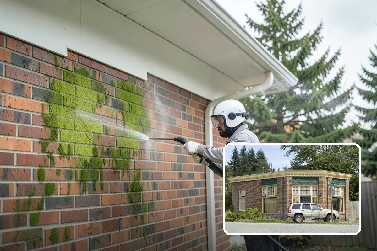 Deck Skirting Cleaning in Hamilton, Skagit County, WA - Removes moss and mud from the shaded skirting band