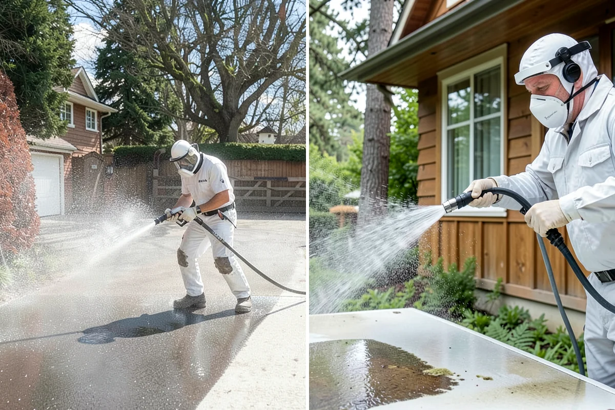 Deck Skirting Cleaning in Hunts Point, King County, WA - Clear debris piled against the skirting base