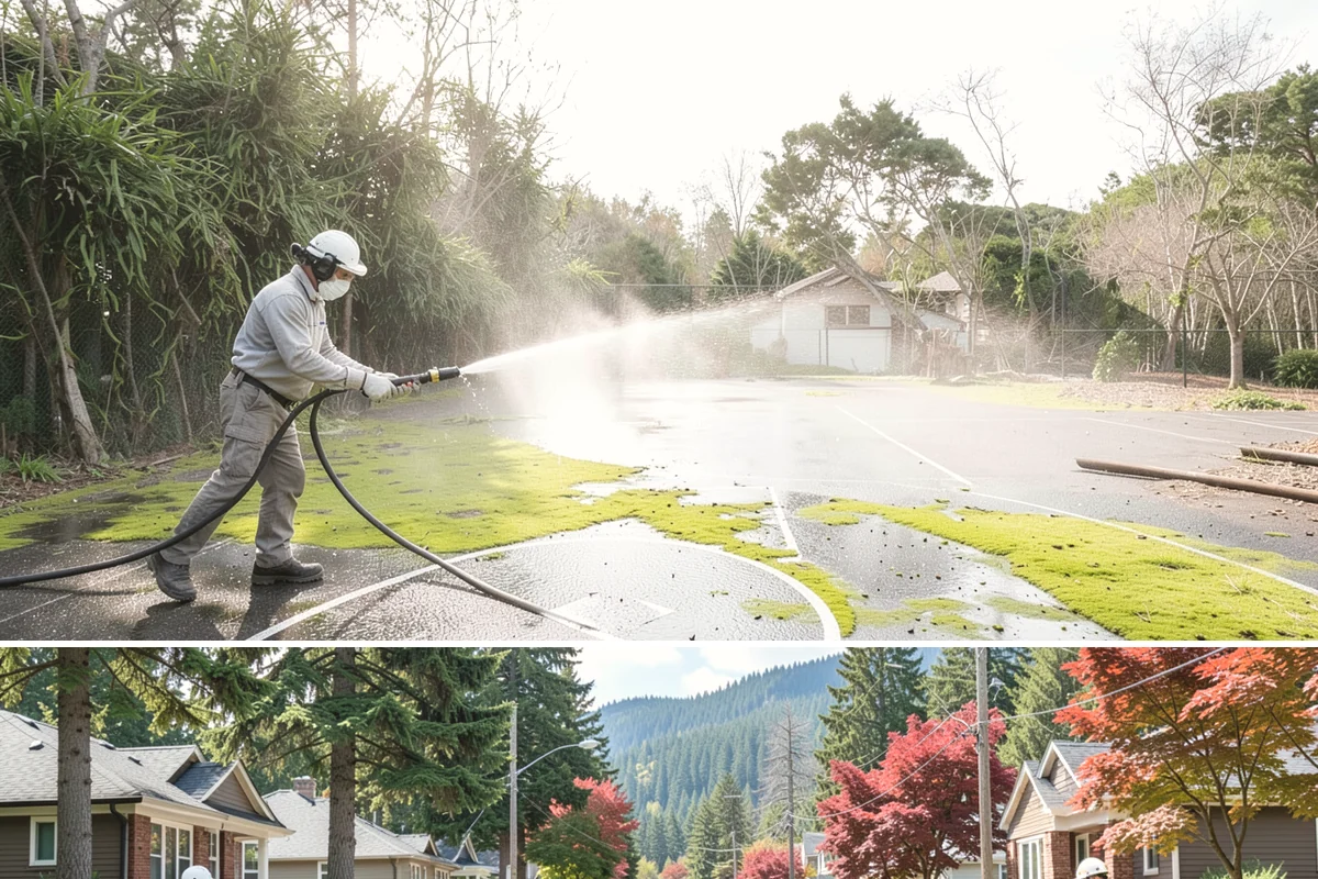 Deck Skirting Cleaning in Hunts Point, King County, WA - Spring cleaning clears the winter moss that grows heaviest on shaded skirting and restores ventilation.