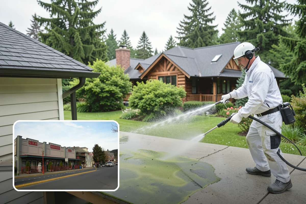 Deck Skirting Cleaning in Issaquah, King County, WA - Removes moss and mud from the shaded skirting band