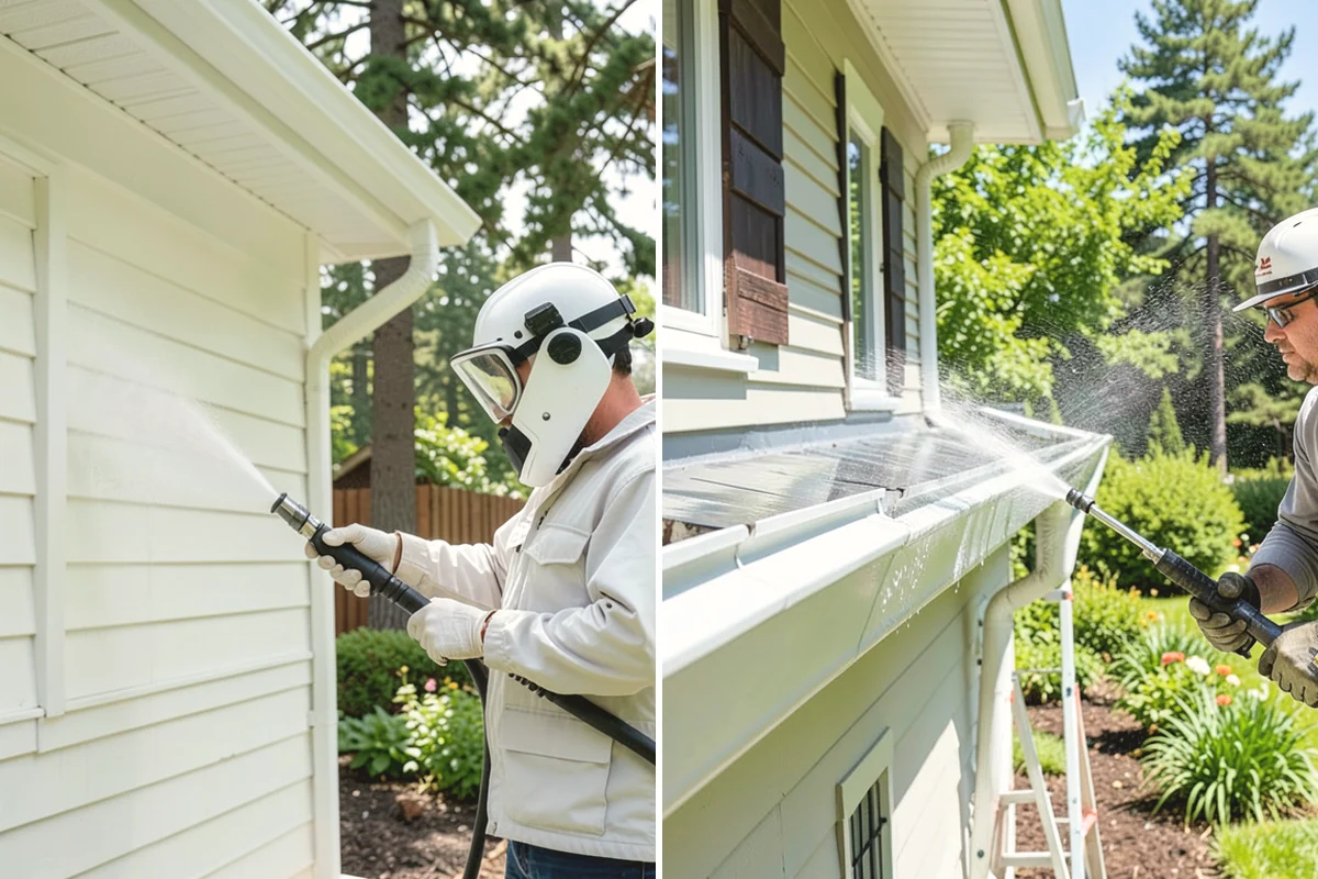 Deck Skirting Cleaning in Issaquah, King County, WA - Clear debris piled against the skirting base
