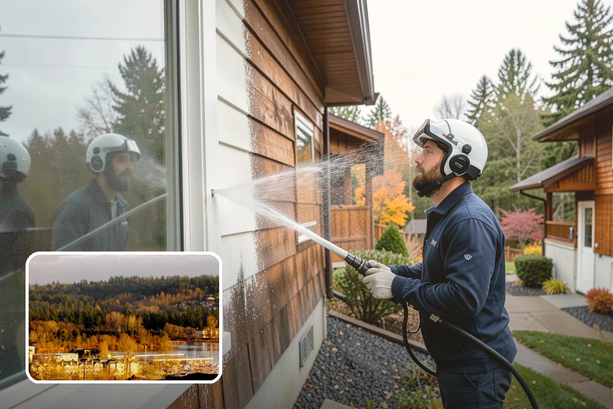 Deck Skirting Cleaning in Kenmore, King County, WA - Removes moss and mud from the shaded skirting band