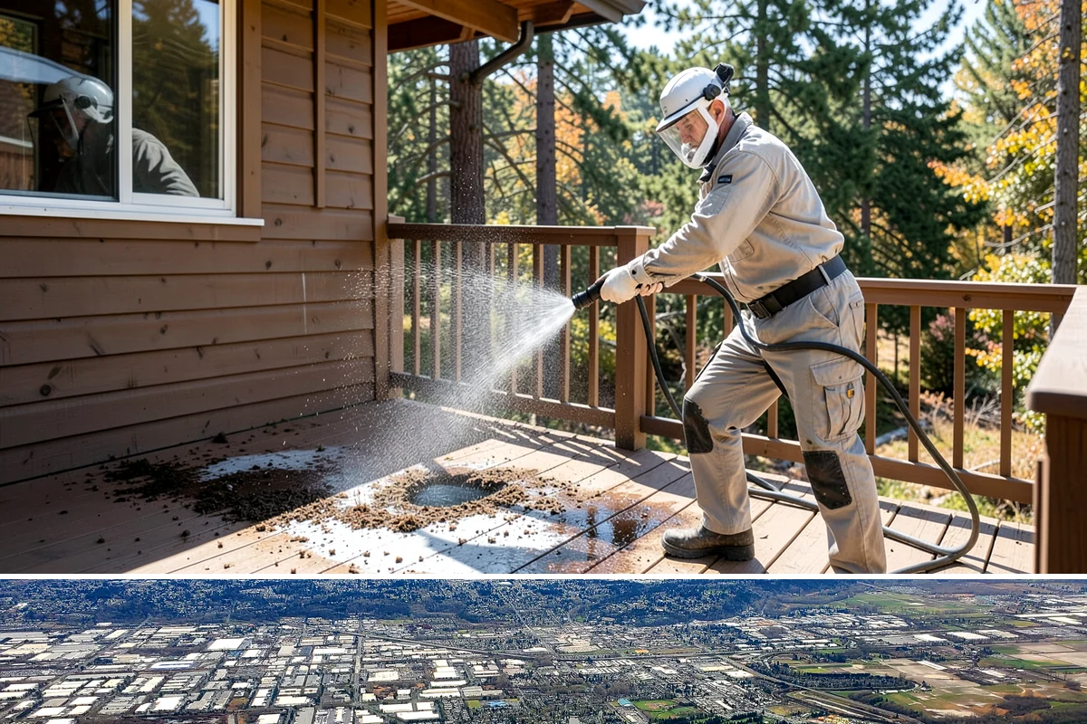 Deck Skirting Cleaning in Kent, King County, WA - Spring cleaning clears the winter moss that grows heaviest on shaded skirting and restores ventilation.