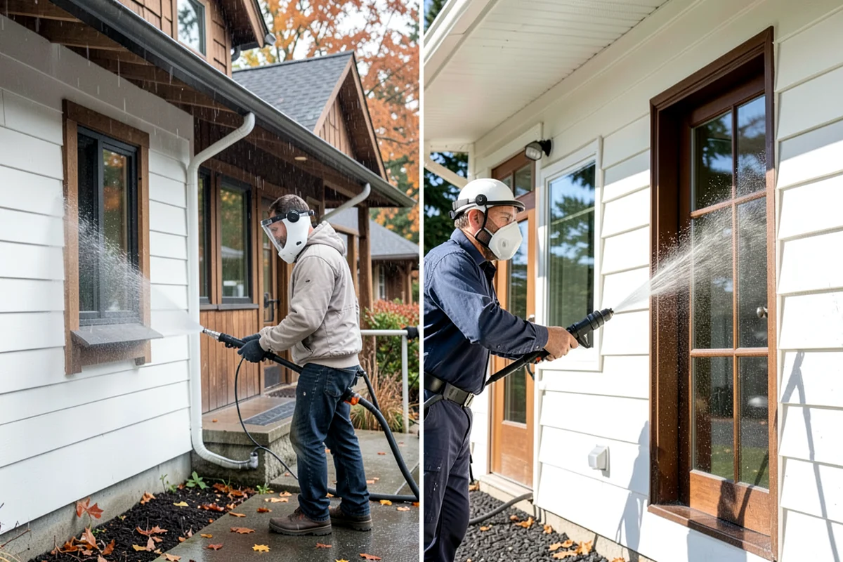 Deck Skirting Cleaning in Lakewood, Pierce County, WA - Clear debris piled against the skirting base
