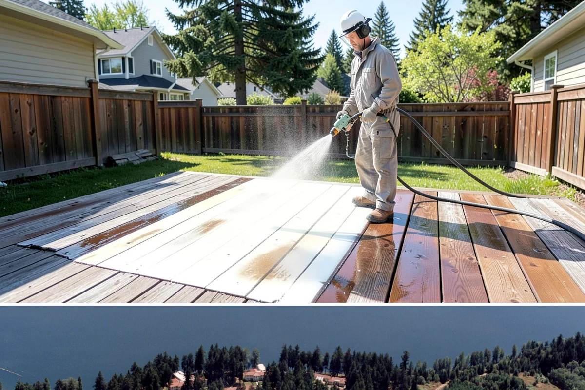 Deck Skirting Cleaning in Lakewood, Pierce County, WA - Spring cleaning clears the winter moss that grows heaviest on shaded skirting and restores ventilation.