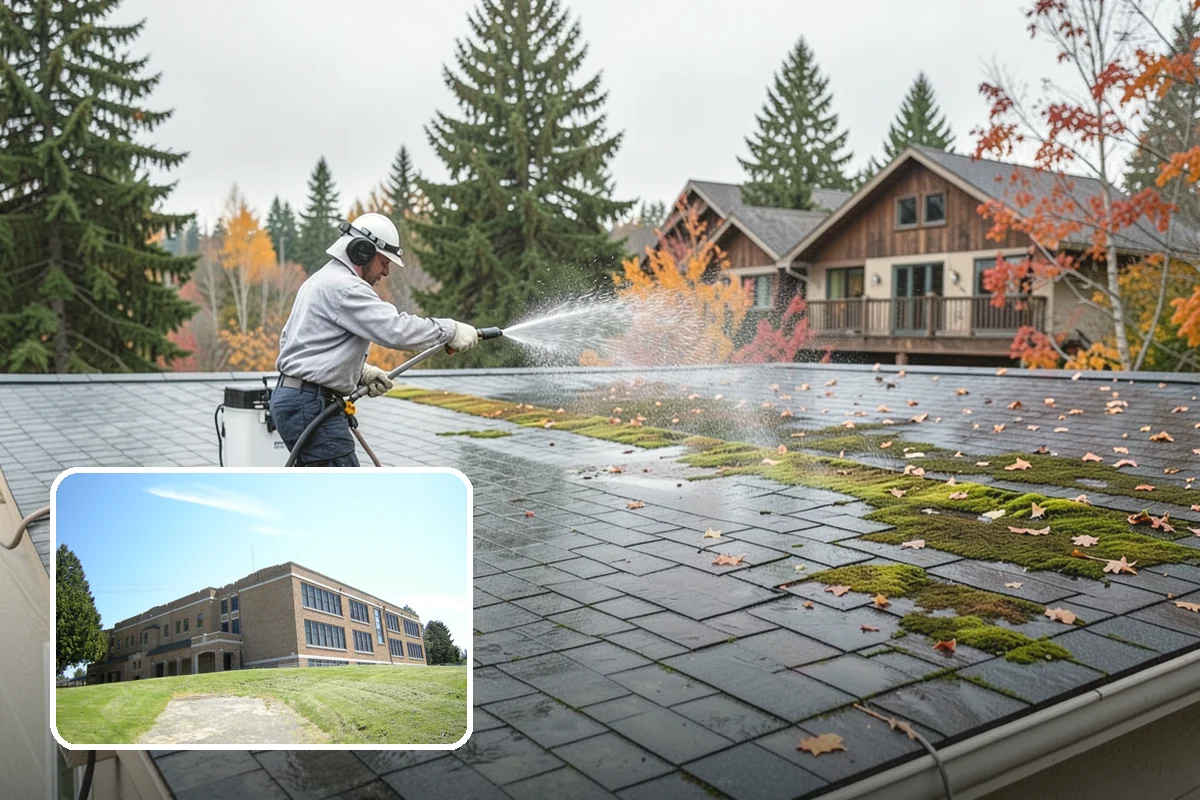 Deck Skirting Cleaning in Maple Valley, King County, WA - Removes moss and mud from the shaded skirting band