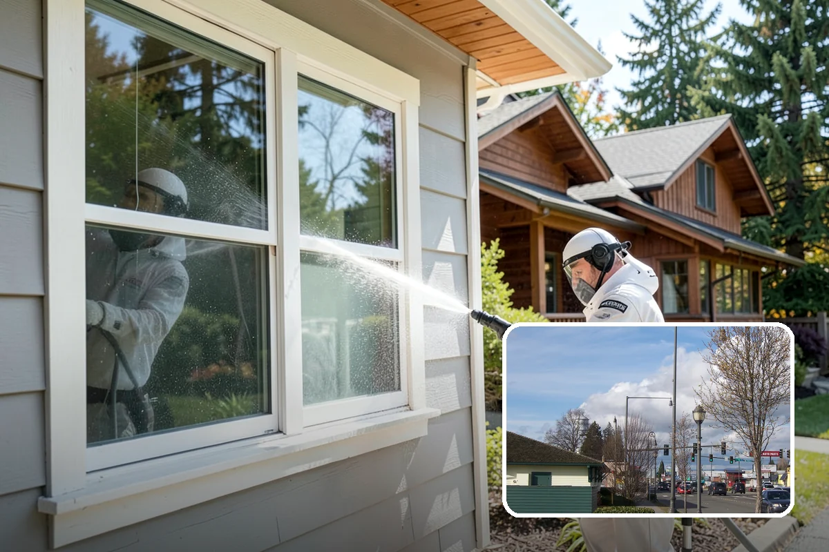 Deck Skirting Cleaning in Marysville, Snohomish County, WA - Removes moss and mud from the shaded skirting band