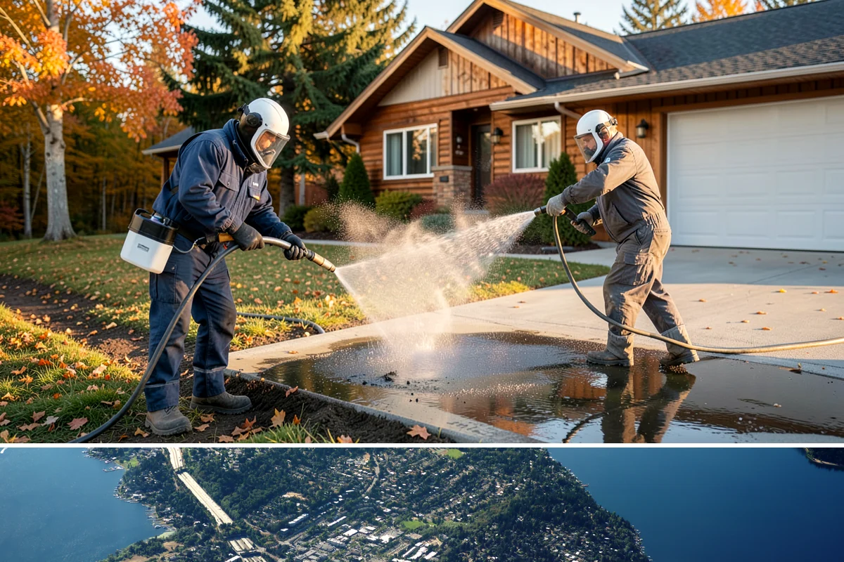 Deck Skirting Cleaning in Mercer Island, King County, WA - Spring cleaning clears the winter moss that grows heaviest on shaded skirting and restores ventilation.