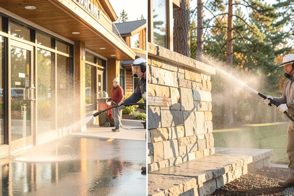 Deck Skirting Cleaning in Mill Creek, Snohomish County, WA - Clear debris piled against the skirting base