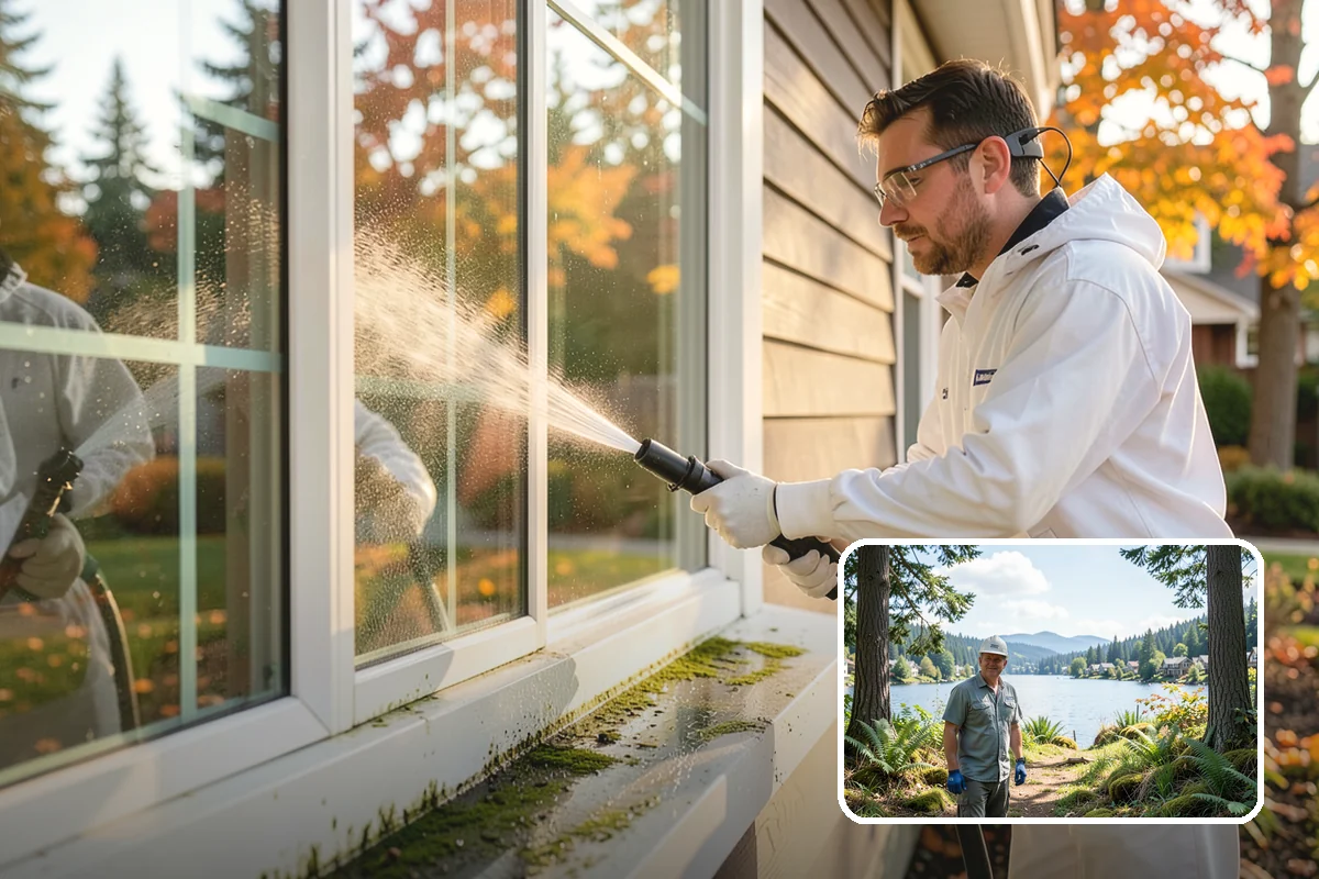 Deck Skirting Cleaning in Milton, King County, WA - Removes moss and mud from the shaded skirting band