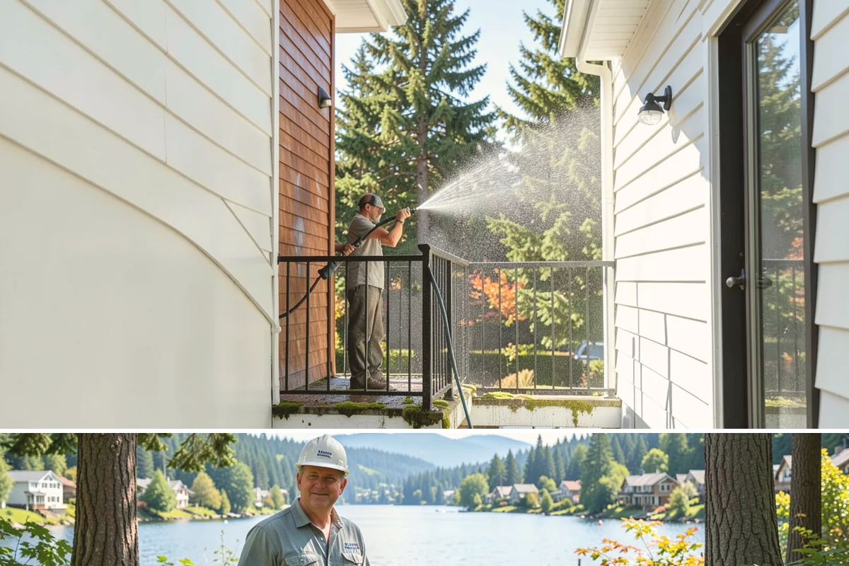 Deck Skirting Cleaning in Milton, King County, WA - Spring cleaning clears the winter moss that grows heaviest on shaded skirting and restores ventilation.