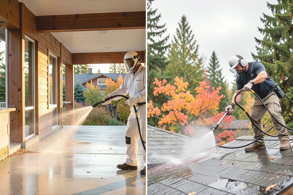 Deck Skirting Cleaning in Mountlake Terrace, Snohomish County, WA - Clear debris piled against the skirting base