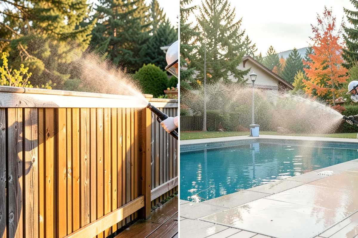 Deck Skirting Cleaning in Normandy Park, King County, WA - Clear debris piled against the skirting base
