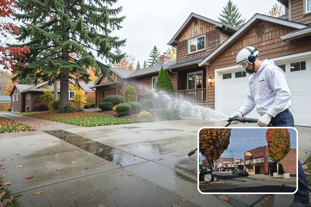 Deck Skirting Cleaning in Puyallup, Pierce County, WA - Removes moss and mud from the shaded skirting band