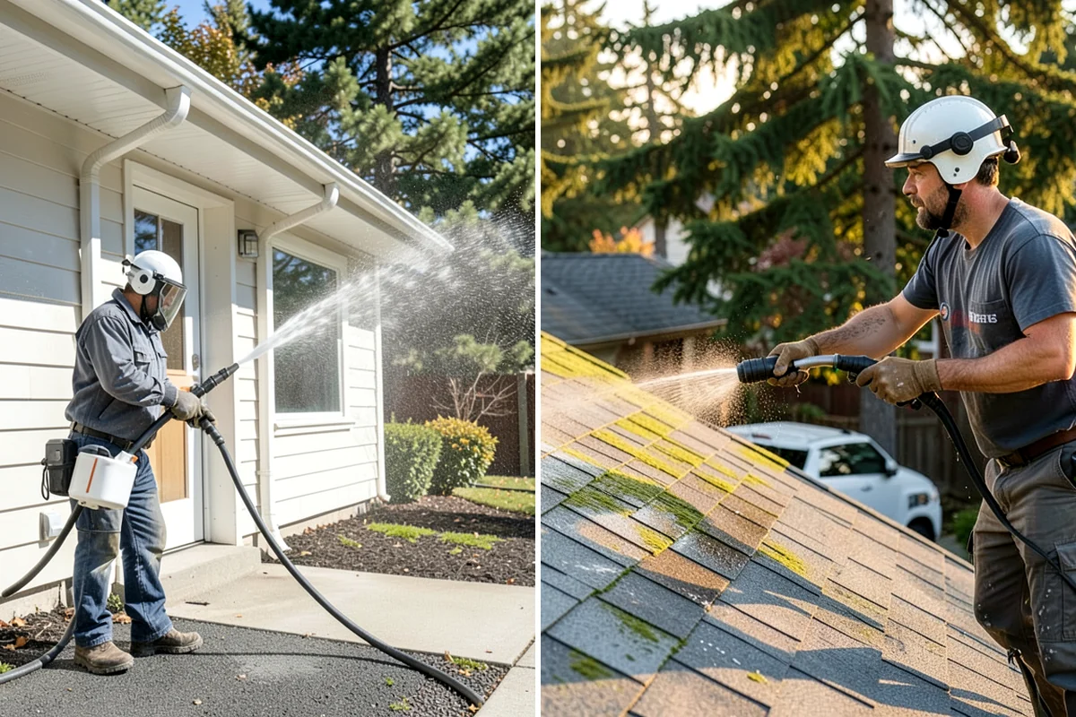 Deck Skirting Cleaning in Puyallup, Pierce County, WA - Clear debris piled against the skirting base