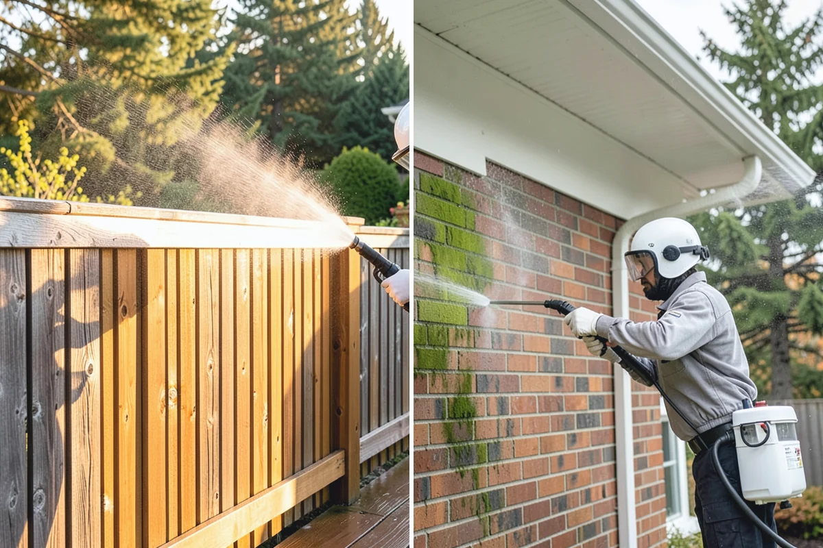 Deck Skirting Cleaning in Redmond, King County, WA - Clear debris piled against the skirting base