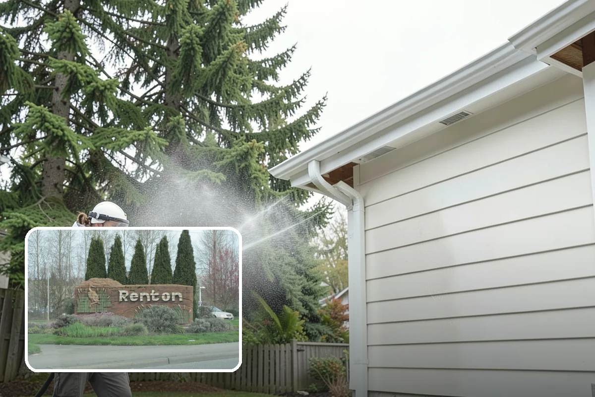 Deck Skirting Cleaning in Renton, King County, WA - Removes moss and mud from the shaded skirting band