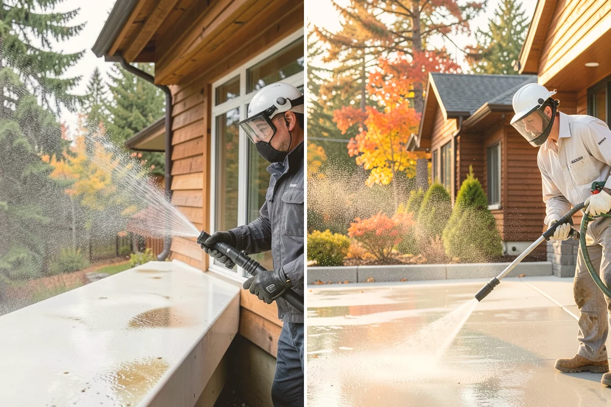 Deck Skirting Cleaning in Sammamish, King County, WA - Clear debris piled against the skirting base
