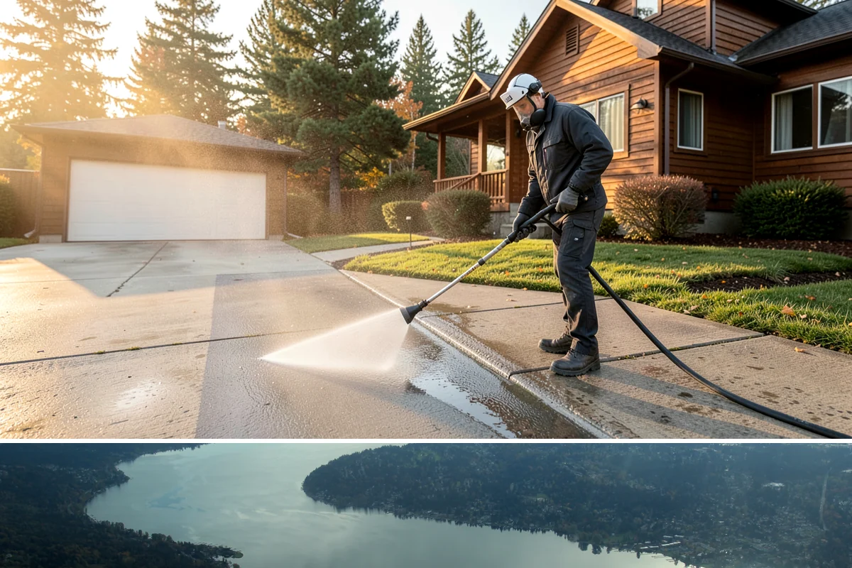 Deck Skirting Cleaning in Sammamish, King County, WA - Spring cleaning clears the winter moss that grows heaviest on shaded skirting and restores ventilation.
