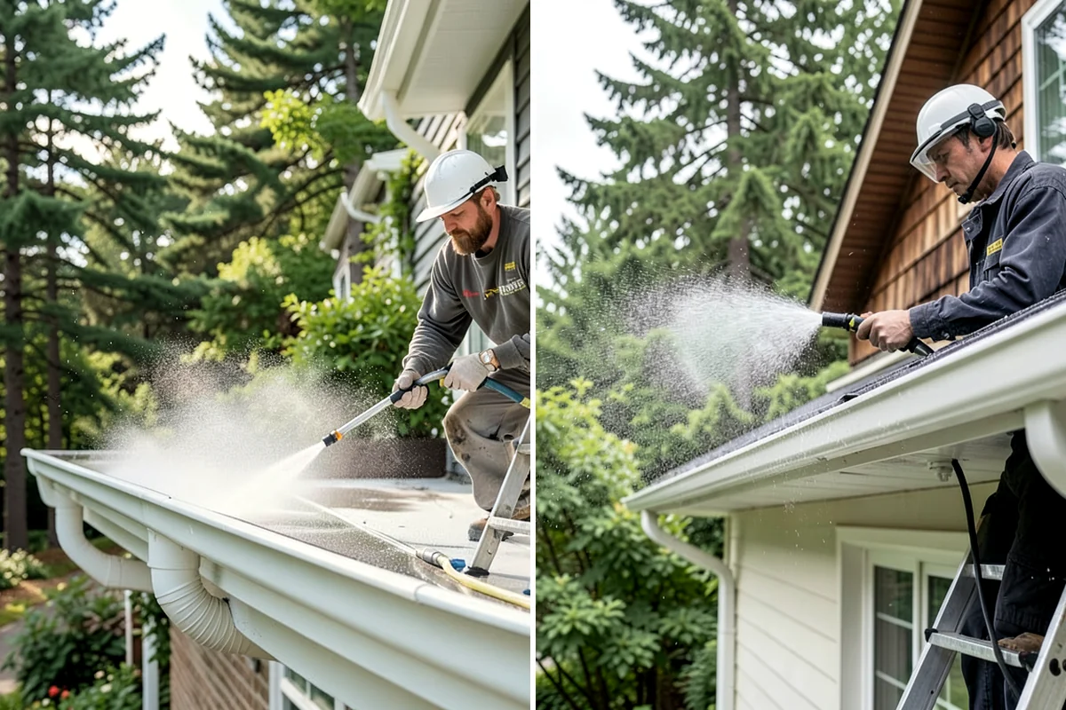Deck Skirting Cleaning in SeaTac, King County, WA - Clear debris piled against the skirting base