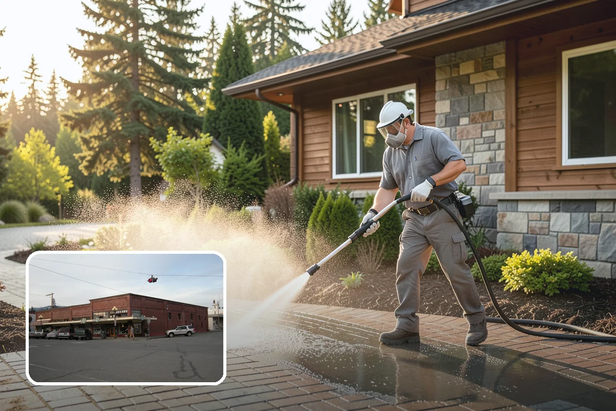 Deck Skirting Cleaning in Sedro-Woolley, Skagit County, WA - Removes moss and mud from the shaded skirting band