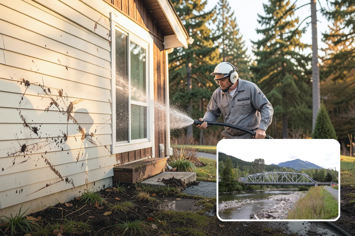 Deck Skirting Cleaning in Skykomish, King County, WA - Removes moss and mud from the shaded skirting band