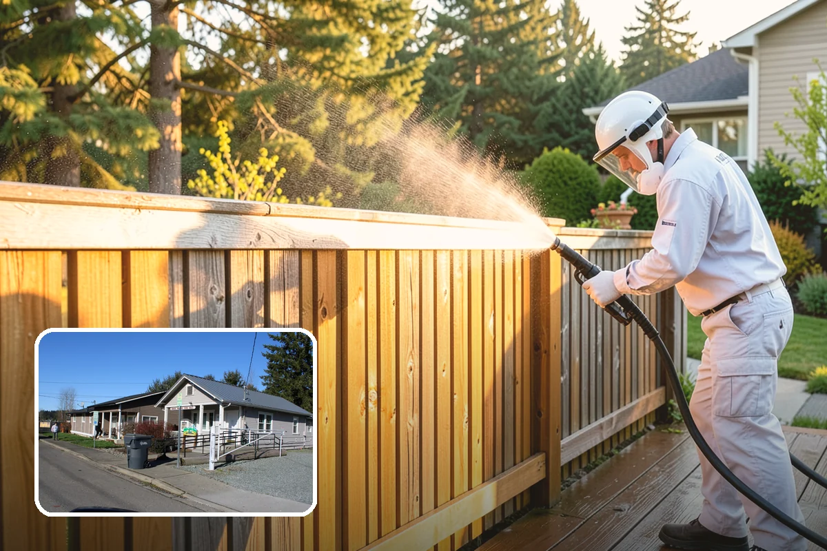 Deck Skirting Cleaning in South Prairie, Pierce County, WA - Removes moss and mud from the shaded skirting band