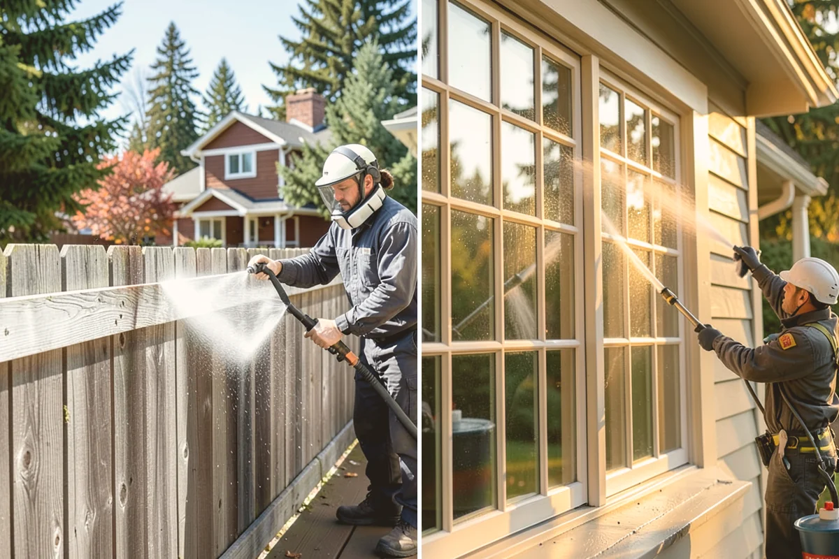 Deck Skirting Cleaning in Stanwood, Snohomish County, WA - Clear debris piled against the skirting base