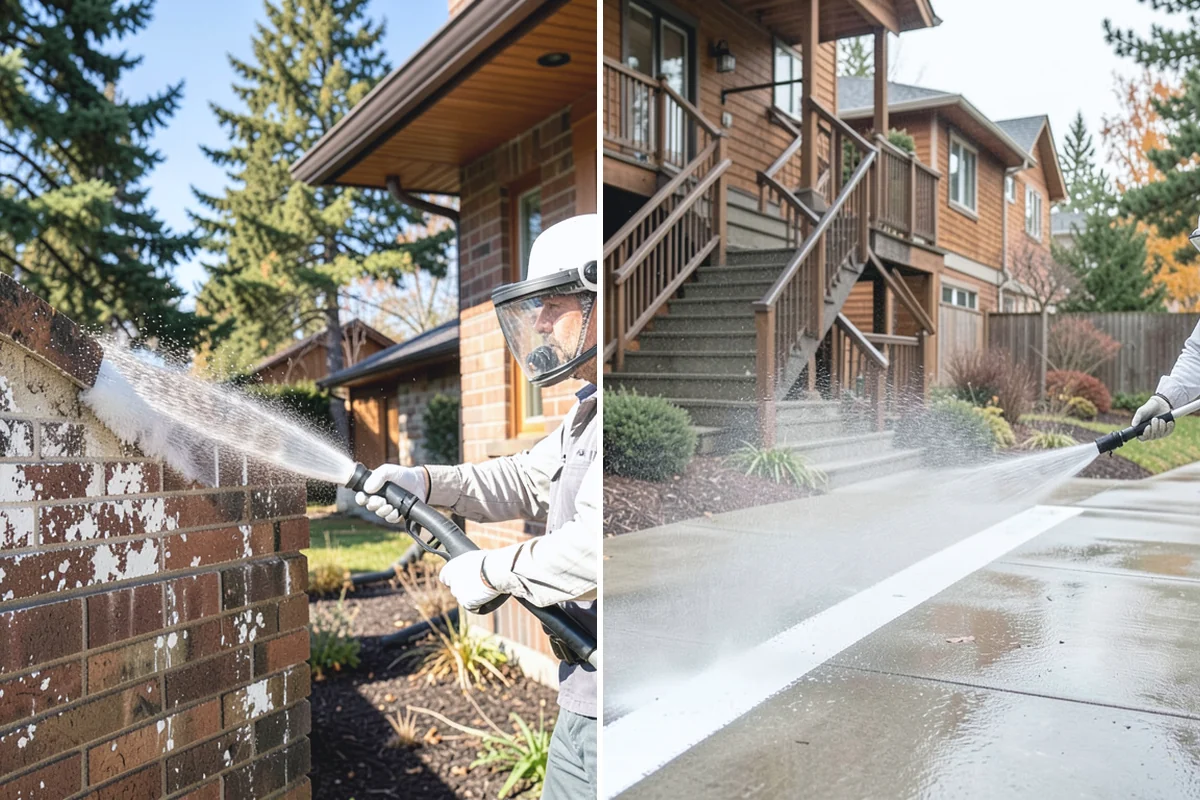 Deck Skirting Cleaning in Sumner, Pierce County, WA - Clear debris piled against the skirting base