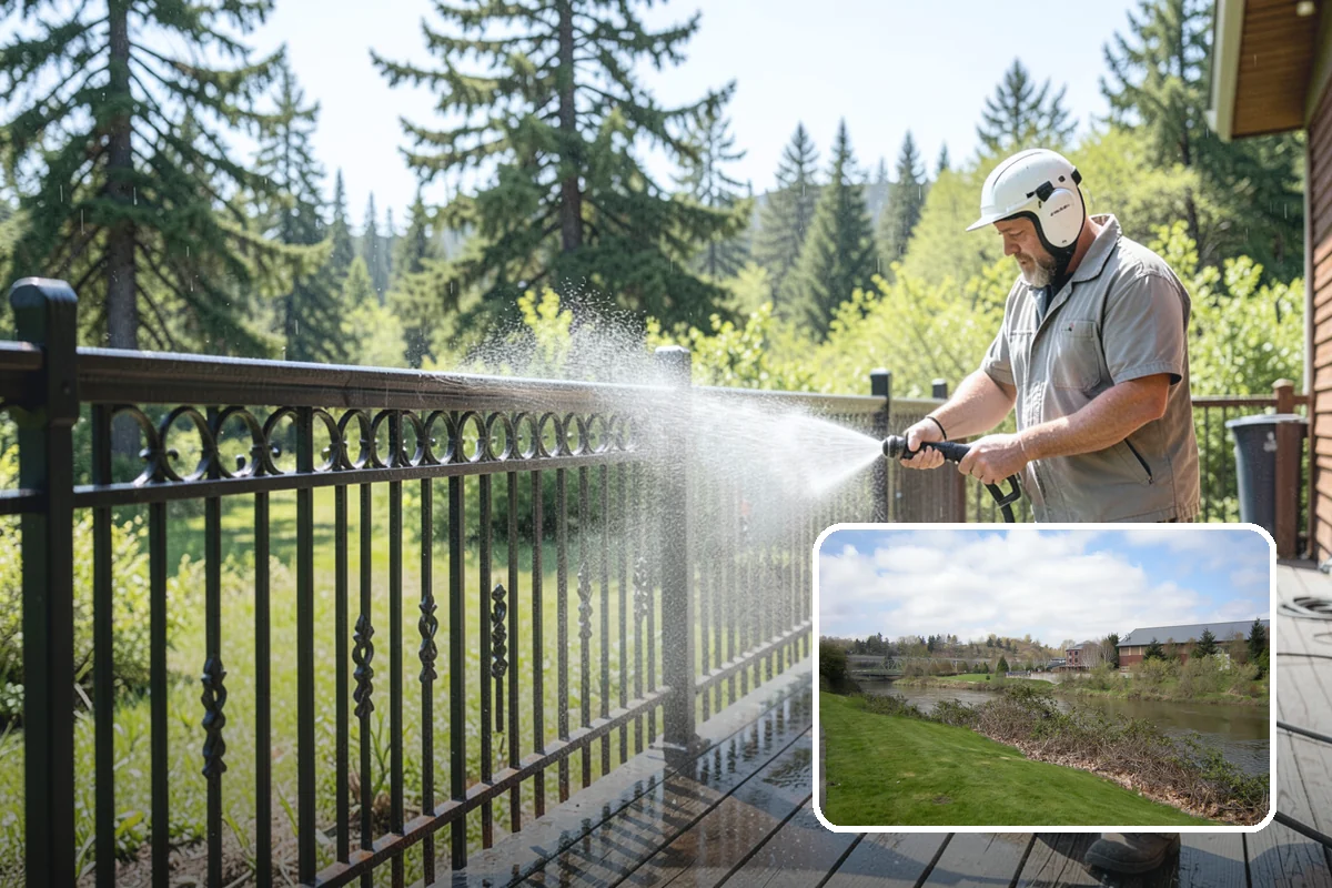 Deck Skirting Cleaning in Tukwila, King County, WA - Removes moss and mud from the shaded skirting band