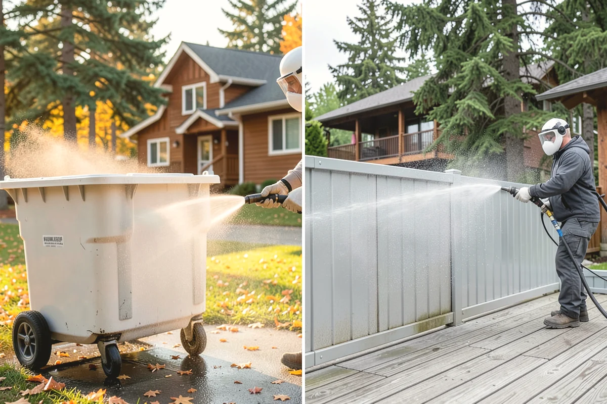 Deck Skirting Cleaning in Tukwila, King County, WA - Clear debris piled against the skirting base