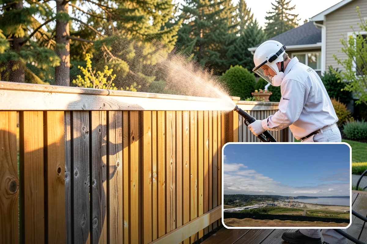 Deck Skirting Cleaning in University Place, Pierce County, WA - Removes moss and mud from the shaded skirting band