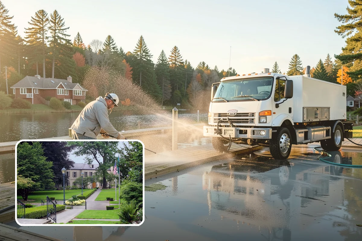 Deck Skirting Cleaning in Woodinville, King County, WA - Removes moss and mud from the shaded skirting band
