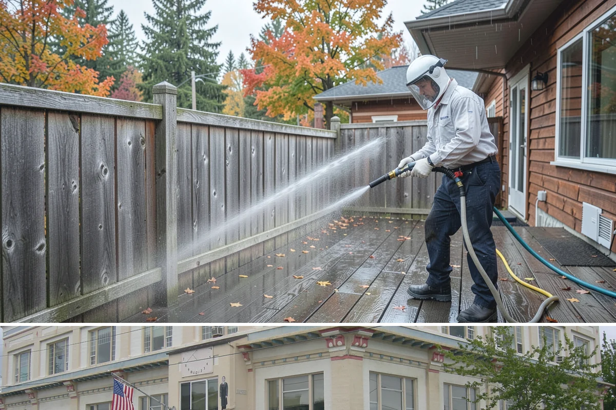 Deck Stain Stripping in Anacortes, Skagit County, WA - Strip deck stain in a dry summer window so bare wood dries before recoating.
