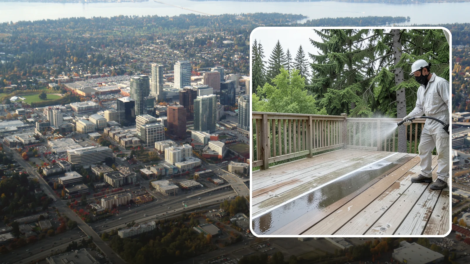 Deck Stain Stripping in Bellevue, King County, WA - Strip failing, peeling deck stain down to bare wood so a new finish can adhere properly.