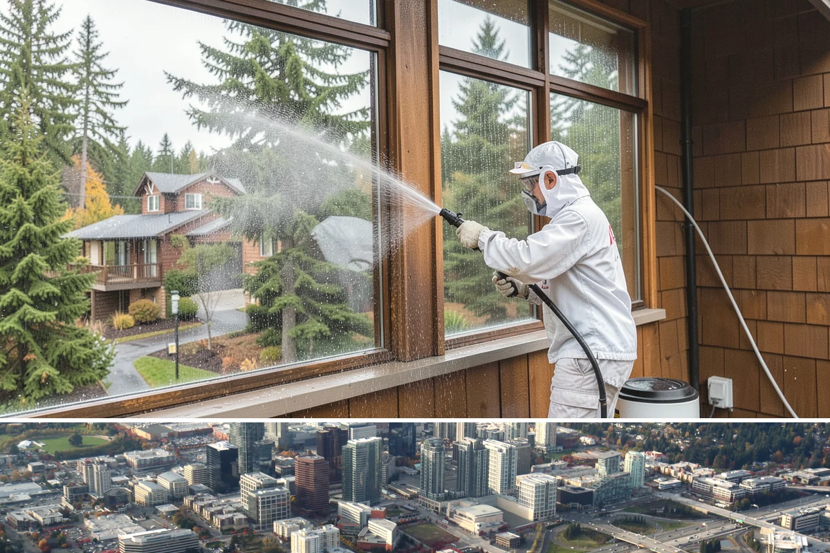 Deck Stain Stripping in Bellevue, King County, WA - Strip deck stain in a dry summer window so bare wood dries before recoating.